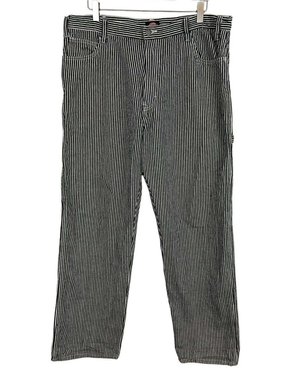Dickies Black and White Striped Cargo Jeans Men's Size 36 x 32